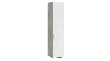 Шкаф одностворчатый Эмбер СМ-348.07.001 (Дуб Гамильтон/Белый глянец) в Чебоксарах