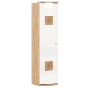 Шкаф одностворчатый с декор. накладками Фиджи 659.225, белый в Чебоксарах