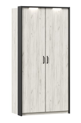 Шкаф двухстворчатый Техно с паспарту, Дуб крафт белый в Чебоксарах - изображение