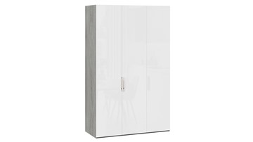 Шкаф для одежды Эмбер СМ-348.07.008 (Дуб Гамильтон/Белый глянец) в Чебоксарах