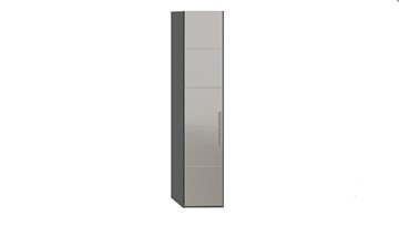 Распашной шкаф Наоми с зеркальной дверью левый, цвет Фон серый, Джут СМ-208.07.02 L в Чебоксарах