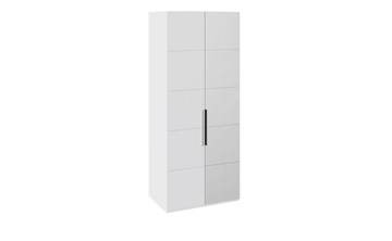 Распашной шкаф Наоми с 1 зеркальной правой дверью, цвет Белый глянец СМ-208.07.04 R в Чебоксарах