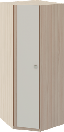 Распашной шкаф угловой Глэдис М21 (Шимо светлый/Белый текстурный) в Чебоксарах - изображение