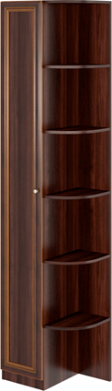 Угловой шкаф-стеллаж Беатрис М13 левый (Орех Гепланкт) в Чебоксарах - изображение