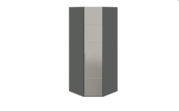 Шкаф угловой Наоми с зеркальной правой дверью, цвет Фон серый, Джут СМ-208.07.07 R в Чебоксарах - изображение