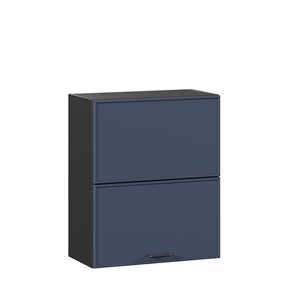 Настенный горизонтальный шкаф 600 комбинированный Индиго ЛД 298.970.000.167, Чёрный/Тёмно-синий в Чебоксарах