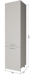 Кухонный шкаф-пенал П9 1, Белое гладкое Ламарти/Антрацит в Чебоксарах