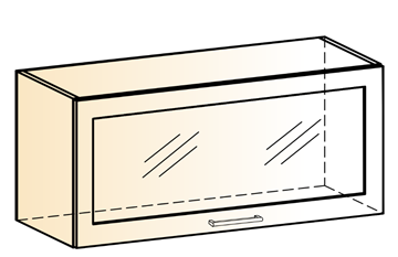 Шкаф навесной Яна L800 Н360 (1 дв. рам.) в Чебоксарах