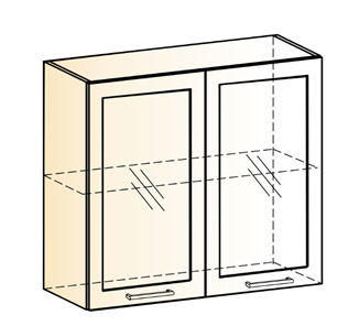 Шкаф навесной Яна L800 Н720 (2 дв. рам.) в Чебоксарах
