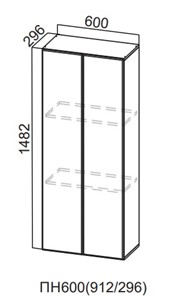 Настенный шкаф-пенал Модерн New, ПН600(720/296), МДФ в Чебоксарах