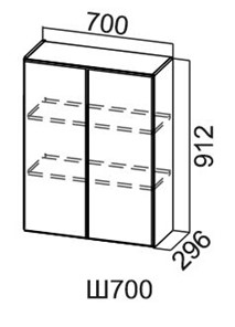 Настенный шкаф Модус, Ш700/912, цемент светлый в Чебоксарах