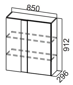 Угловой кухонный шкаф Стайл, Ш850у/912, МДФ в Чебоксарах