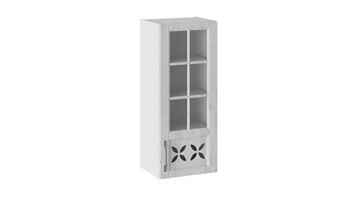 Навесной кухонный шкаф Прованс (Белый глянец/Санторини светлый) cо стеклом правый В_96-40_1ДРДс(R) в Чебоксарах