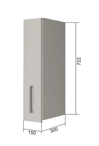 Кухонный навесной шкаф В7 15, Сатин/Белый в Чебоксарах