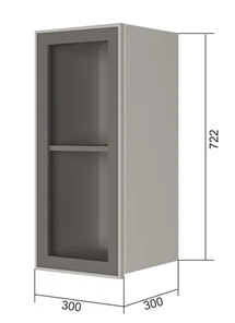 Кухонный шкаф В7 30, Стекло/Антрацит в Чебоксарах