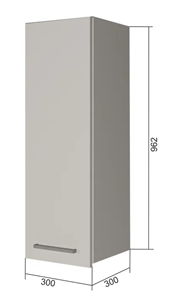 Кухонный шкаф В9 30, Серый/Белый в Чебоксарах