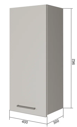 Шкаф настенный В9 40, Сатин/Белый в Чебоксарах - изображение