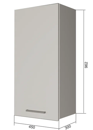 Кухонный навесной шкаф В9 45, Бетон пайн/Антрацит в Чебоксарах - изображение
