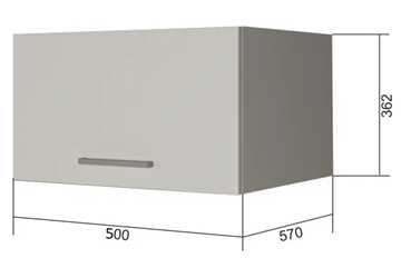 Навесной шкаф ВГ50Г, Белое гладкое Ламарти/Антрацит в Чебоксарах