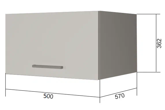 Шкаф на кухню ВГ50Г, Белое гладкое Ламарти/Белый в Чебоксарах - изображение