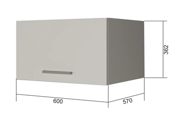 Навесной кухонный шкаф ВГ60Г, Белое гладкое Ламарти/Антрацит в Чебоксарах