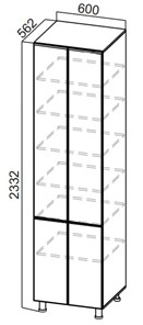 Распашной шкаф-пенал Стайл, П600г(2332), МДФ в Чебоксарах