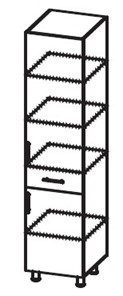 Шкаф-пенал с ящиком Модерн А39 МДФ глянец, металлик, премиум в Чебоксарах