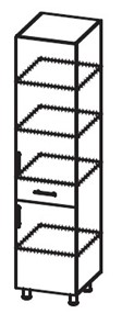 Шкаф-пенал с ящиком Модерн А40 МДФ глянец, металлик, премиум в Чебоксарах