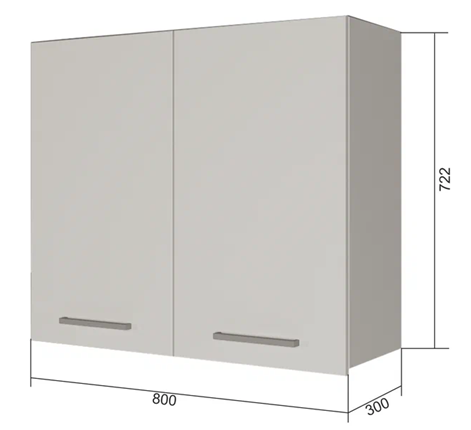 Навесной шкаф ВС7 80, Сатин/Белый в Чебоксарах - изображение