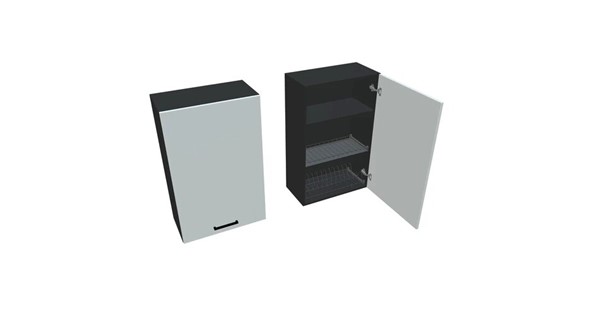 Кухонный шкаф ВС9 60, Белое гладкое Ламарти/Антрацит в Чебоксарах - изображение