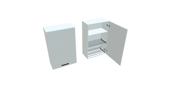 Навесной шкаф ВС9 60, Белое гладкое Ламарти/Белый в Чебоксарах - изображение