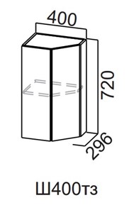 Кухонный шкаф торцевой закрытый Модерн New, Ш400тз/720, МДФ в Чебоксарах