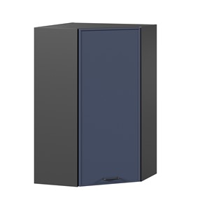 Угловой кухонный шкаф высокий Индиго ЛД 298.620.000.159, Чёрный/Тёмно-синий в Чебоксарах