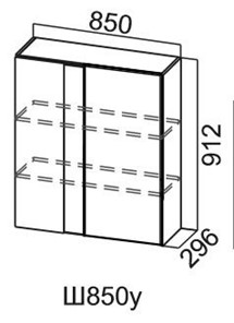 Шкаф навесной Модус, Ш850у/912, галифакс в Чебоксарах