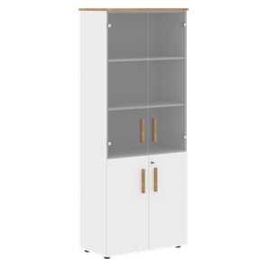Широкий шкаф высокий FORTA Белый-Дуб Гамильтон FHC 80.2(Z) (798х404х1965) в Чебоксарах