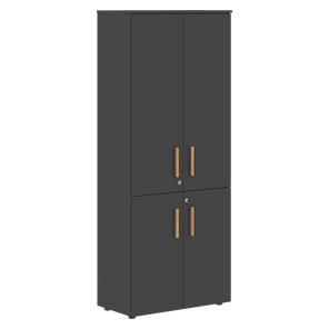 Широкий шкаф высокий FORTA Черный Графит FHC 80.2(Z) (798х404х1965) в Чебоксарах