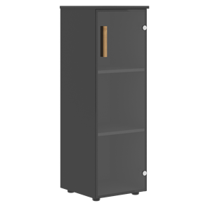 Шкаф колонна средний со стеклянной правой дверью FORTA Черный ГрафитFMC 40.2 (R) (399х404х801) в Чебоксарах