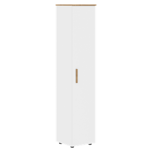 Высокий шкаф с глухой дверью колонна FORTA Белый-Дуб Гамильтон  FHC 40.1 (L/R) (399х404х1965) в Чебоксарах