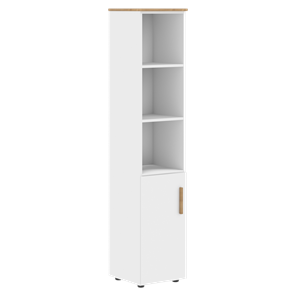 Высокий шкаф с глухой малой дверью  левой FORTA Белый-Дуб Гамильтон FHC 40.5 (L) (399х404х1965) в Чебоксарах