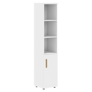 Шкаф колонна высокий с глухой малой дверью правой FORTA Белый FHC 40.5 (R) (399х404х1965) в Чебоксарах