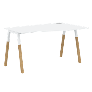Письменный стол правый FORTA Белый-Белый-Бук  FCT 1367 (R) (1380х900(670)х733) в Чебоксарах