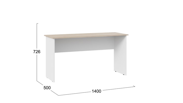 Рабочий стол Тип 14, 1400 (Дуб Сонома/Белый Ясень) в Чебоксарах - изображение 2