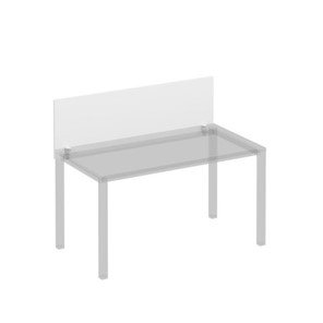 Экран для стола 140 на белом металлокаркасе Комфорт КФ, белый премиум (140x45x1.8) К.Б 842 в Чебоксарах