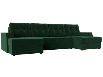 П-образный диван Эмир, Зеленый (Велюр) боннель в Чебоксарах