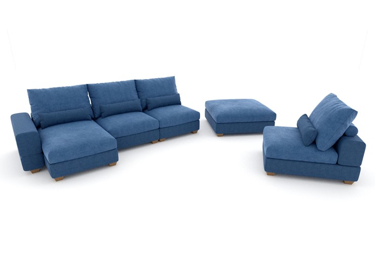 П-образный диван V-10-M П (П1+Д4+Д2+УС+ПС), Memory foam в Чебоксарах - изображение 2