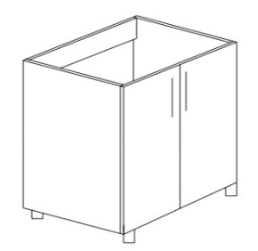 Напольный шкаф двухдверный под накладную мойку Некст МДФ  Б23 МДФ  премиум, глянец, металик в Чебоксарах