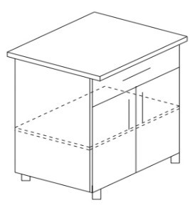 Кухонный шкаф двухдверный с ящиком и полкой Некст МДФ Б10 МДФ премиум, глянец, металик в Чебоксарах