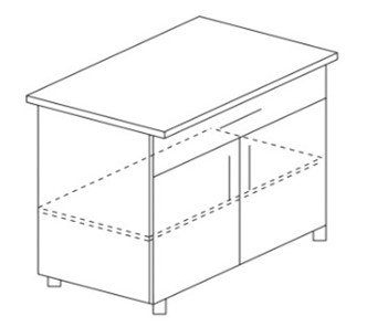 Кухонный шкаф двухдверный с ящиком и полкой Некст МДФ Б11 МДФ премиум, глянец, металик в Чебоксарах