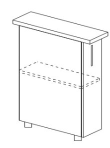 Кухонный шкаф однодверный с полкой Некст МДФ Б2 МДФ премиум, глянец, металик в Чебоксарах