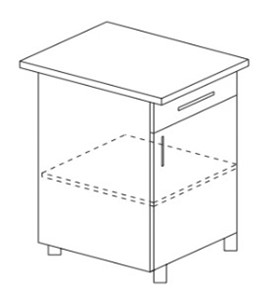 Кухонный шкаф однодверный с ящиком Некст МДФ Б8 МДФ матовый в Чебоксарах
